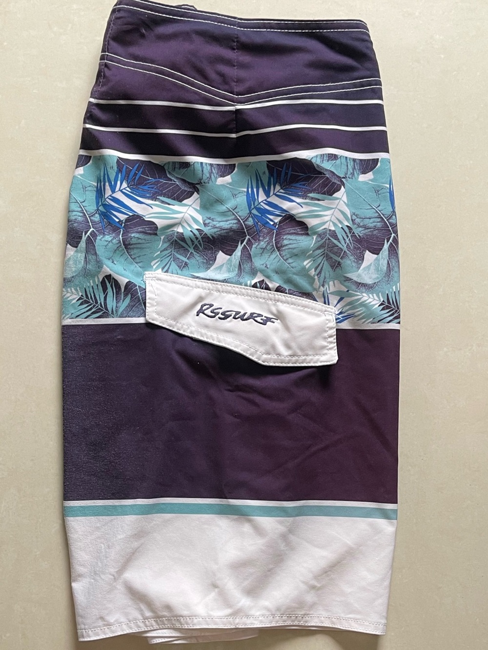 Men's RS Surf Purple, Teal & Floral Board Shorts Size L